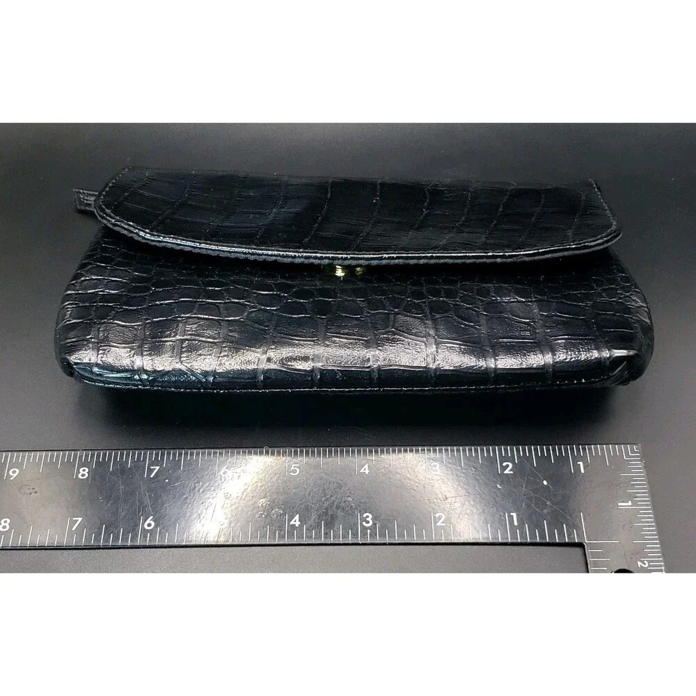 Femme Couture Tm Black Faux Make-Up Bag Dual Insided Clear 8 x 11 PN 827943 !!
